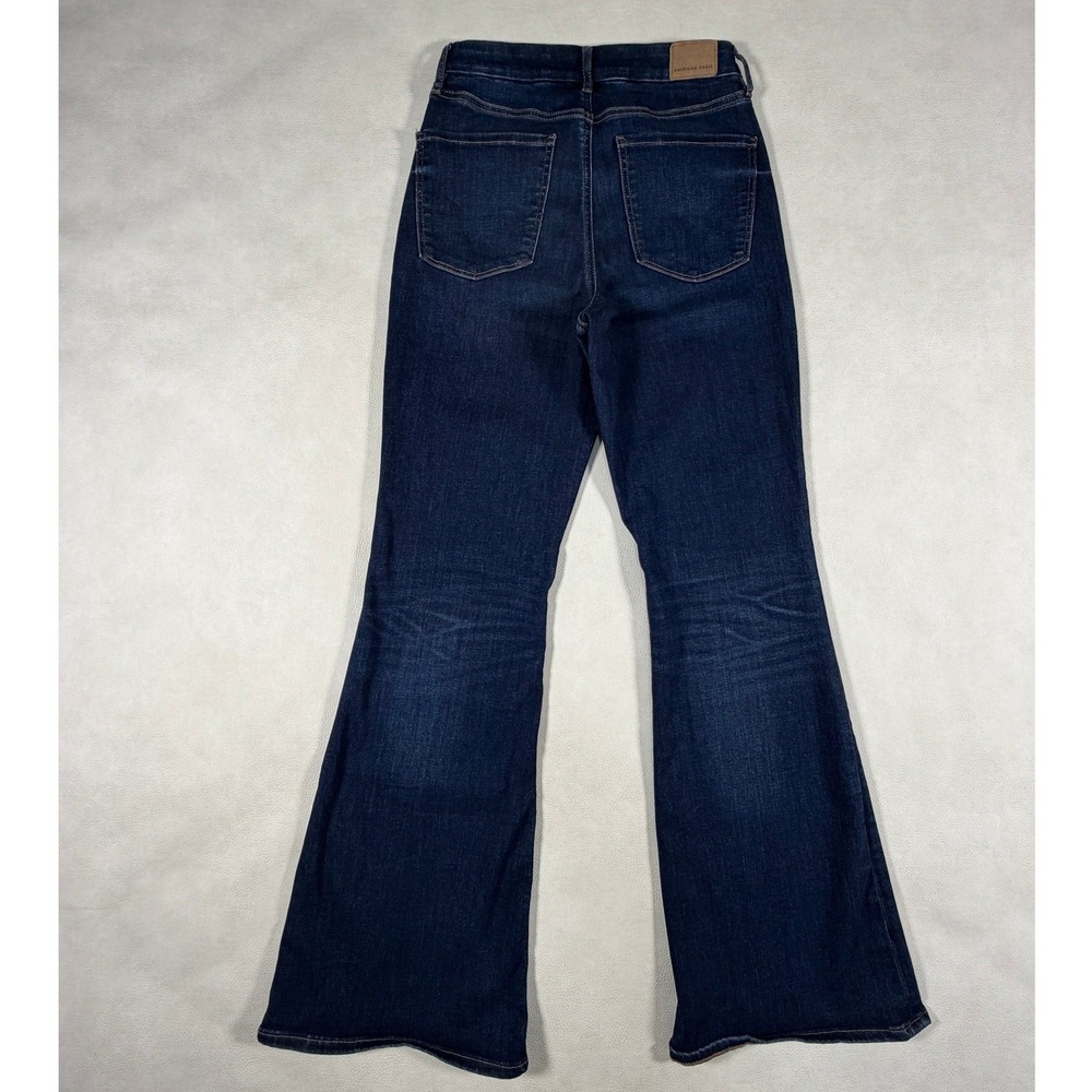 American Eagle Curvy Super High-Rise Flare Jeans Dark Wash Size 6 Regular 26 - Picture 2 of 11